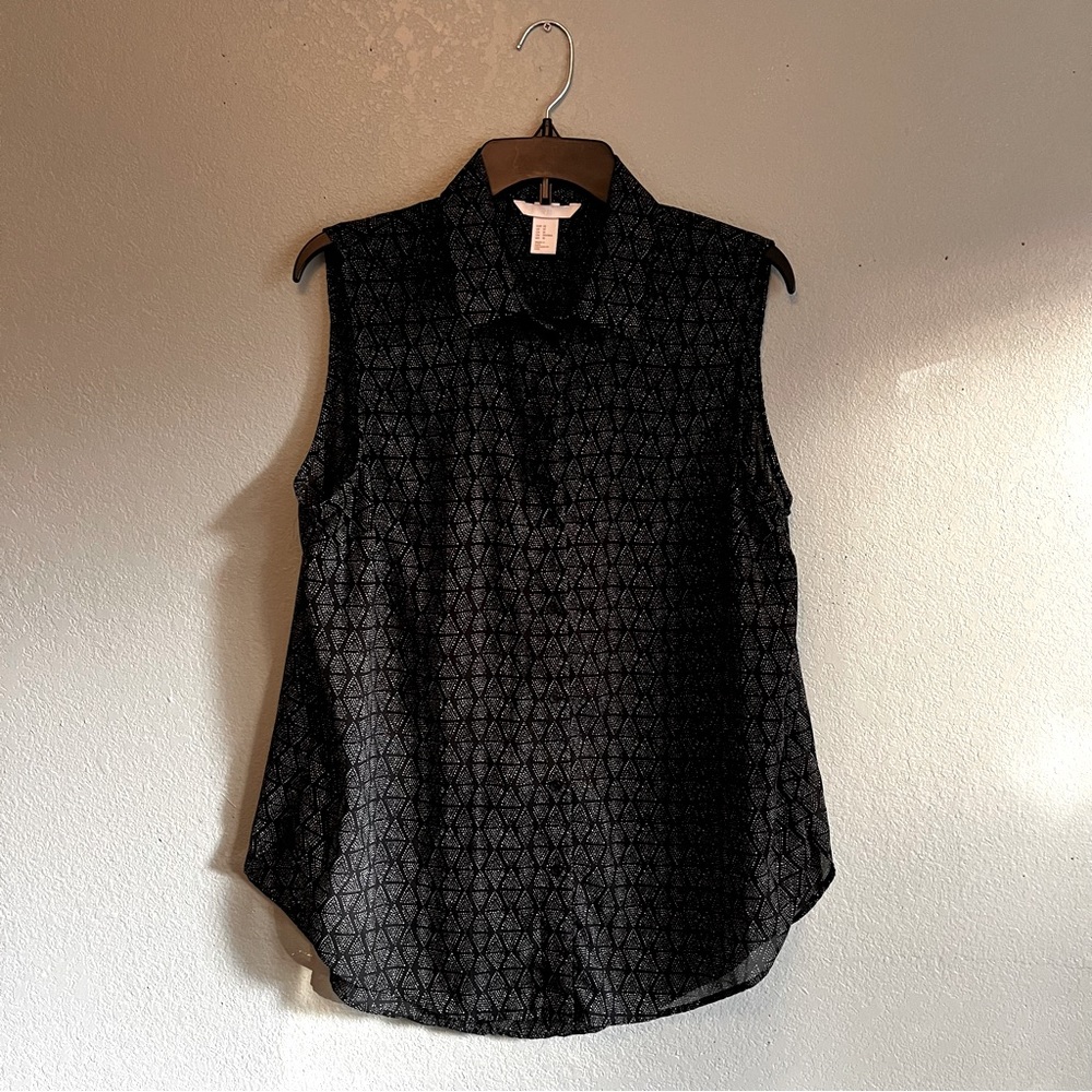 H&M Sheer Button Down High-Low Tank
